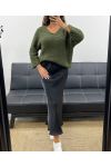 KNITTED TEDDY JUMPER AH2555013 KAKI