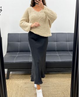 KNITTED TEDDY PULLOVER AH2555013 BEIGE
