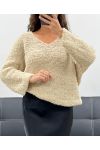 KNITTED TEDDY PULLOVER AH2555013 BEIGE