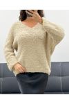KNITTED TEDDY PULLOVER AH2555013 BEIGE