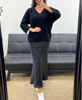 KNITTED TEDDY JUMPER AH2555013 BLACK
