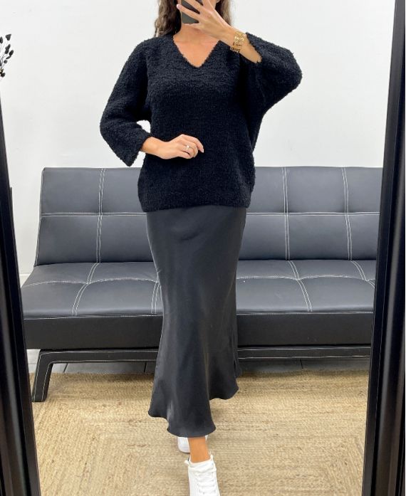 KNITTED TEDDY JUMPER AH2555013 BLACK