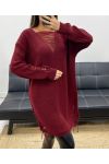 DESTROY AH255200 BURGUNDERFARBENER KLEID PULLOVER