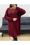 DESTROY AH255200 BURGUNDERFARBENER KLEID PULLOVER