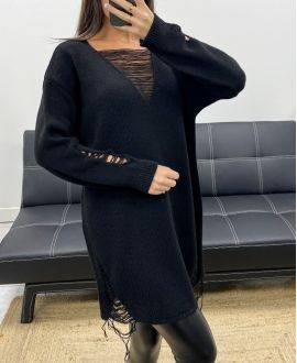 DESTROY AH255200 SCHWARZER KLEID PULLOVER