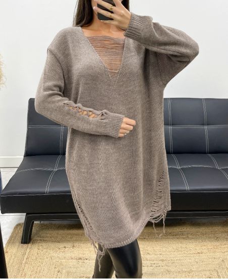 DESTROY AH255200 TAUPE KLEID PULLOVER