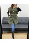 MOUWLOOS JASJE MET GEKRULDE WOL + RIEM AH255226 KHAKI