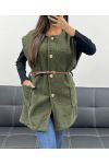 MOUWLOOS JASJE MET GEKRULDE WOL + RIEM AH255226 KHAKI