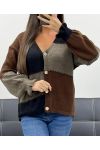 CHALECO DE PUNTO CHIC MULTICOLOR AH5162 NEGRO
