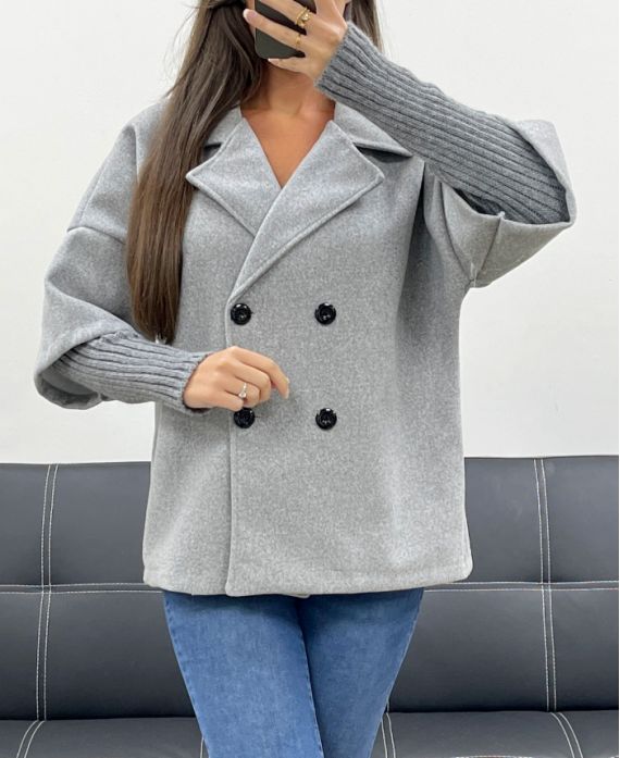 2-IN-1 EFFECT COAT AH255145 LIGHT GREY