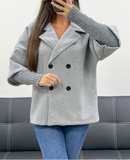 2-IN-1 EFFECT COAT AH255145 LIGHT GREY