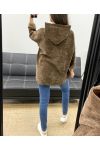 FELPA CON CAPPUCCIO LEOPARD AH255197 CHOCOLATE VELVET