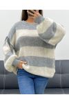 JERSEY OVERSIZE RAYAS AH255212 GRIS