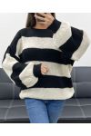 JERSEY OVERSIZE DE RAYAS AH255212 NEGRO