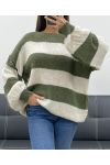 JERSEY OVERSIZE CON RAYAS AH255212 CAQUI