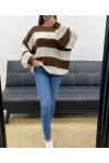 SUÉTER OVERSIZE A RAYAS DE CHOCOLATE AH255212