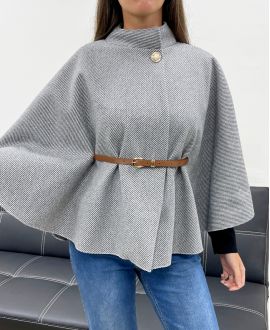 CAPE + CEINTURE AH255184 GRIS