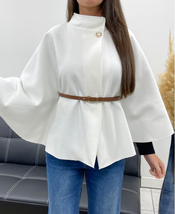 CAPE + CEINTURE AH255184 BLANC