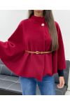 MANTELLA + CINTURA AH255184 BORGOGNA