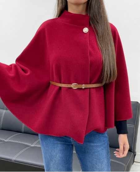 CAPE + GÜRTEL AH255184 BURGUND