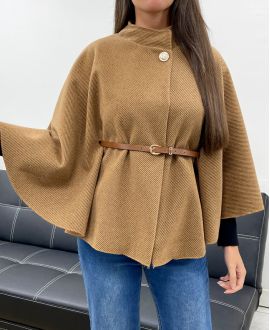 CAPE + BELT AH255184 CAMEL