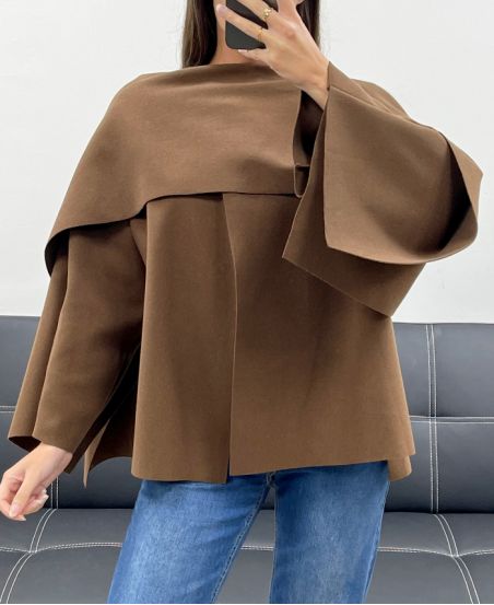 CAPE DRAPEE AH255220 CHOCOLAT