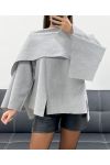 KAPPER GEDRAPEERD AH255220 GRIJS