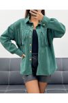 CHEMISE A FRANGES EN SUEDINE AH2555088 VERT
