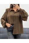 CHEMISE A EPAULETTES AH255192 CHOCOLAT