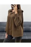 CHEMISE A EPAULETTES AH255192 CHOCOLAT