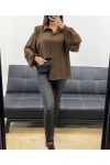 CHEMISE A EPAULETTES AH255192 CHOCOLAT