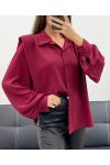 CAMISA CON HOMBRERAS AH255192 BURDEOS