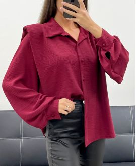 CAMISA CON HOMBRERAS AH255192 BURDEOS