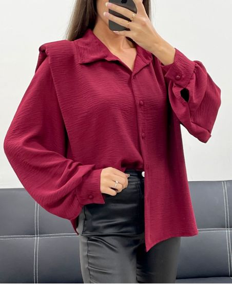 SHIRT WITH SHOULDER PADS AH255192 BURGUNDY