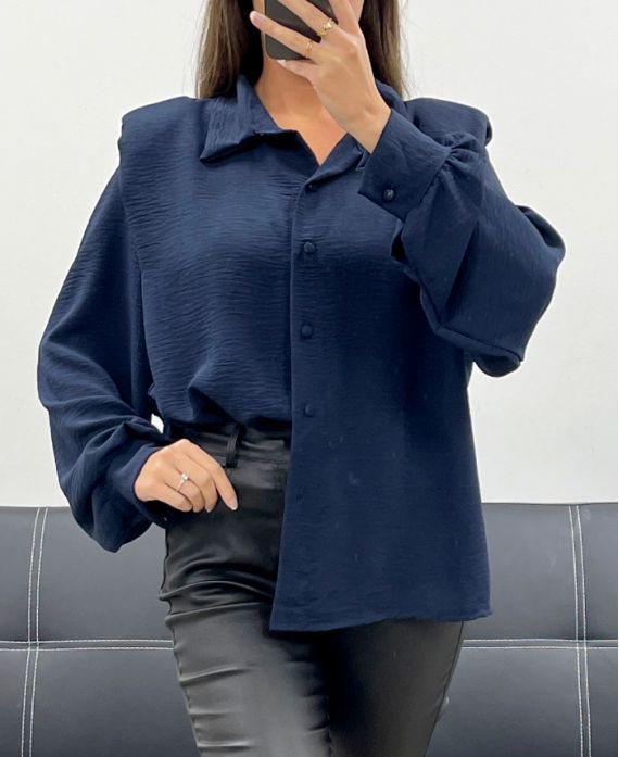 SHIRT WITH EPAULETTES AH255192 NAVY