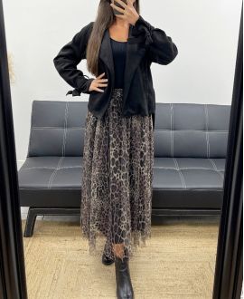 VESTE EN SUEDINE AH255188 NOIR