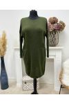 VESTIDO DE TALLA GRANDE - JERSEY DE PUNTO + CINTURÓN AH255227 CAQUI