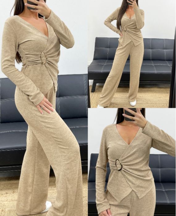 CONJUNTO DE ACCESORIOS DE MUJER DE 2 PIEZAS AH255253 BEIGE