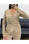 CONJUNTO DE ACCESORIOS DE MUJER DE 2 PIEZAS AH255253 BEIGE