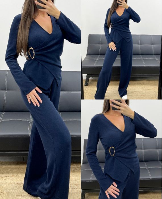 CONJUNTO DE ACCESORIOS DE 2 PIEZAS PARA MUJER AH255253 AZUL MARINO