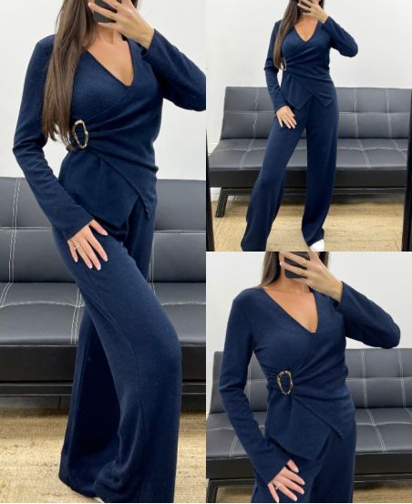 CONJUNTO DE ACCESORIOS DE 2 PIEZAS PARA MUJER AH255253 AZUL MARINO