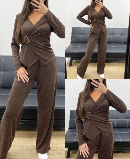 2-TEILIGES ACCESSOIRE-SET FÜR DAMEN AH255253 SCHOKOLADE