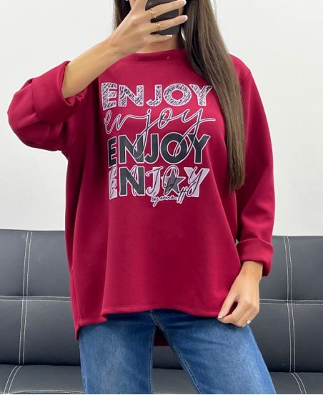 GENIET VAN AH255098 BORDEAUXRODE SWEATSHIRT