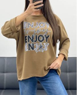 GENIET VAN AH255098 CAMEL SWEATSHIRT