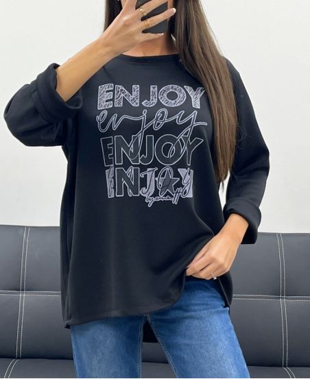 ENJOY AH255098 SWEATSHIRT ZWART
