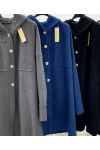 LARGE SIZE COAT WITH BUTTONS 2 POCKETS AH255074 GREY