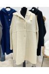 ABRIGO DE TALLA GRANDE CON BOTONES 2 BOLSILLOS AH255074 BEIGE