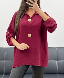 ACCESSORY BLOUSE AH255241 BURGUNDY