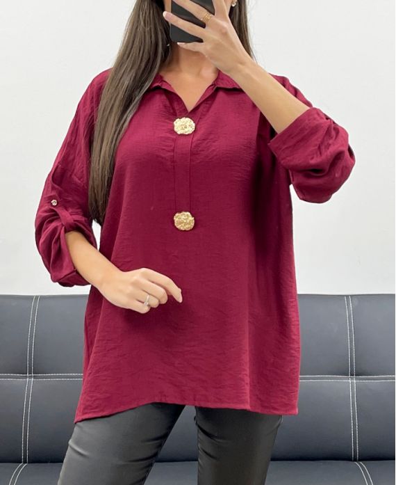 ACCESSORY BLOUSE AH255241 BURGUNDY