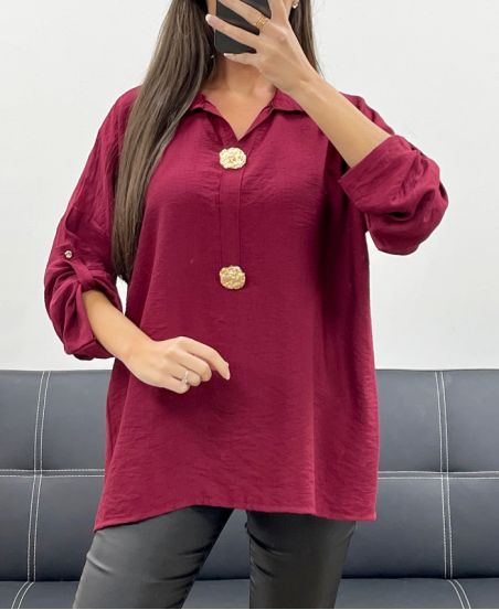 ACCESSORY BLOUSE AH255241 BURGUNDY